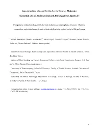 Essential Oils As Antimicrobial and Anti-Infectious Agents II”