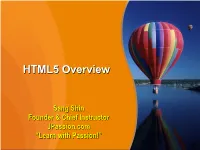 HTML5 Overviewoverview