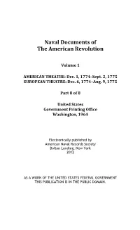 Naval Documents of the American Revolution, Volume 1, Part 8