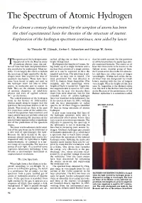The Spectrum of Atomic Hydrogen