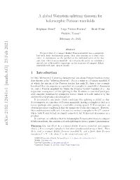 A Global Weinstein Splitting Theorem for Holomorphic Poisson Manifolds