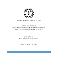 Michael L. Fitzgerald, Treasurer of State REQUEST FOR