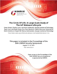 The Circle of Life: a Large-Scale Study of the Iot Malware Lifecycle