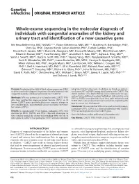 Whole-Exome Sequencing in the Molecular Diagnosis of Individuals with Congenital Anomalies of the Kidney and Urinary Tract and Identification of a New Causative Gene