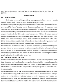 CHAPTER ONE 1.0 INTRODUCTION Renting,Also Known As Hiring Or