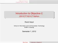 Introduction to Objective-C 2501ICT/7421ICT Nathan
