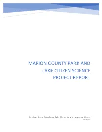 Marion County Park and Lake Citizen Science Project Report