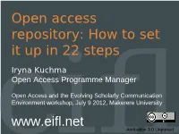 Open Access Repository: How to Set It up in 22 Steps