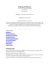 Setting up a WAMP Server on Your Windows Desktop INTRODUCTION