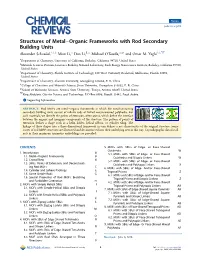 Structures of Metal–Organic Frameworks with Rod Secondary Building Units