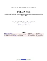 Thrivent Core Funds Form N-CSR Filed 2016-12-29