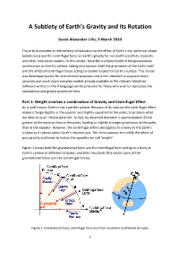 A Subtlety of Earth's Gravity and Its Rotation