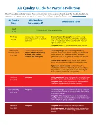 Air Quality Guide for Particle Pollution
