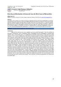 Diversity and Distribution of Seaweeds from the West Coast of Maharashtra