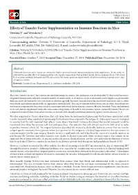 Effects of Transfer Factor Supplementation on Immune
