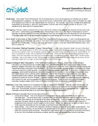 General Operations Manual Chocolate Terminology & Glossary