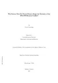 How Do Hostel Owners Shape the Narrative of the 1992-1995 Bosnian Conflict?