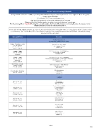 MTA COVID Testing Schedule