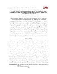 Predatory Effect of Psychoda Alternata Larvae