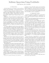 Software Inspection Using Codesurfer Paul Anderson, Tim Teitelbaum