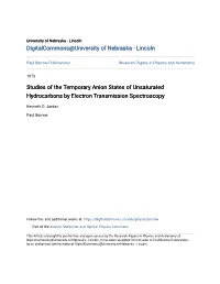 Studies of the Temporary Anion States of Unsaturated Hydrocarbons by Electron Transmission Spectroscopy