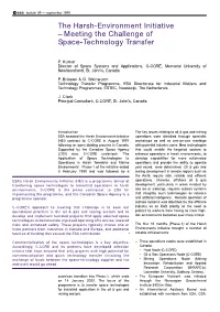 The Harsh-Environment Initiative – Meeting the Challenge of Space-Technology Transfer