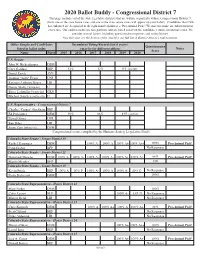 2020 Ballot Buddy - Congressional District 7 This Page Includes All of the State Legislative Districts That Are Within, Or Partially Within, Congressional District 7