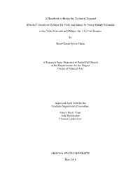 A Handbook to Bridge the Technical Demand from the Concerto in G Major for Viola and Strings by Georg Philipp Telemann