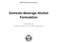 Alcohol Formulation