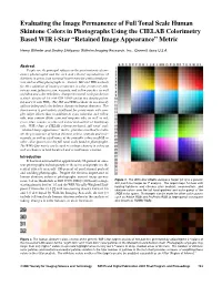 Evaluating the Image Permanence of Full Tonal Scale Human Skintone
