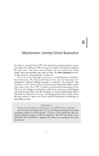 Mechanism: Limited Direct Execution