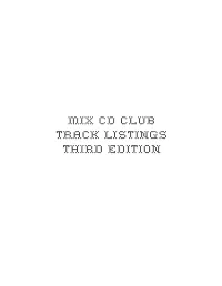 Mix Cd Club Track Listings Third Edition