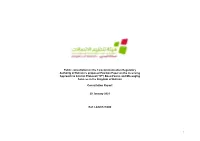 Public Consultation on the Telecommunication Regulatory