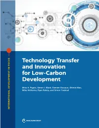 Technology Transfer and Innovation for Low-Carbon Development