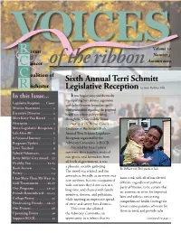 Autumn 2009 Ancer of the Ribbon Oalition of Sixth Annual Terri Schmitt Ochester Legislative Reception by Anne Dasilva Tella in This Issue