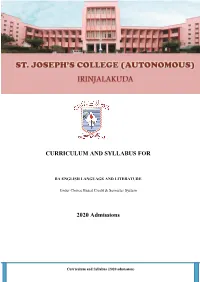 CURRICULUM and SYLLABUS for 2020 Admissions