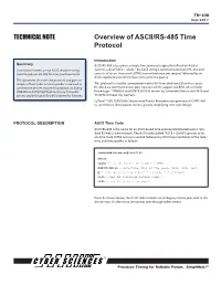 Overview of ASCII/RS-485 Time Protocol