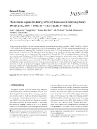 Phenomenological Modeling of Newly Discovered Eclipsing Binary 2MASS J18024395 + 4003309 = VSX J180243.9+400331