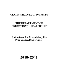Prospectus and Dissertation Guidelines