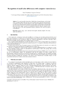 Recognition of Small Color Differences with Computer Vision Devices