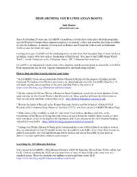 Researching Your Lithuanian Roots