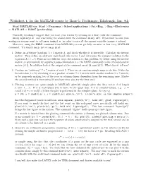 Worksheet 1, for the MATLAB Course by Hans G. Feichtinger, Edinburgh, Jan