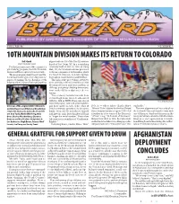 10Th Mountain Division Makes Its Return to Colorado