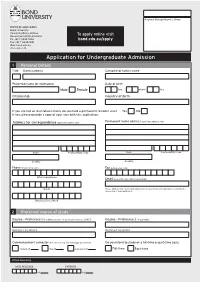 Admission: Undergraduate Application