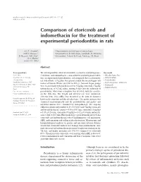 Comparison of Etoricoxib and Indomethacin for the Treatment of Experimental Periodontitis in Rats