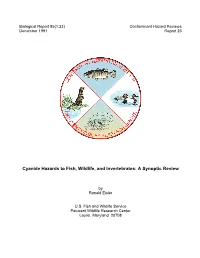Cyanide Hazards to Fish, Wildlife, and Invertebrates: a Synoptic Review