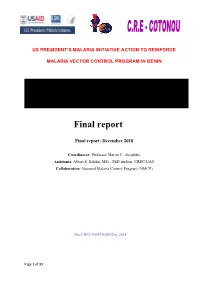 Entomological Monitoring Report 2018