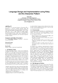 Language Design and Implementation Using Ruby and the Interpreter Pattern