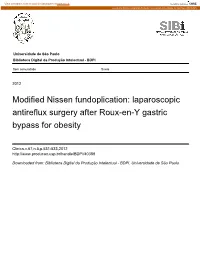 Laparoscopic Antireflux Surgery After Roux-En-Y Gastric Bypass for Obesity