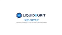PUZZLE REPORT Competitive Research and Actionable Product Recommendations TABLE of CONTENTS
